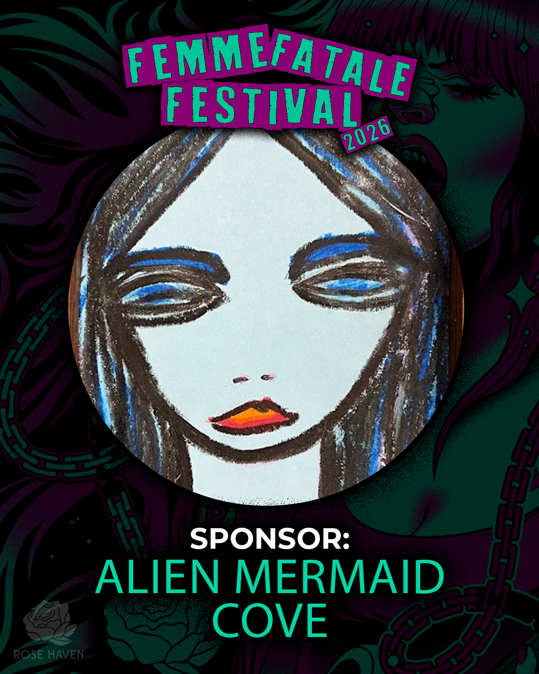 Alien Mermaid Cove Femme Fatale Fest Sponsor